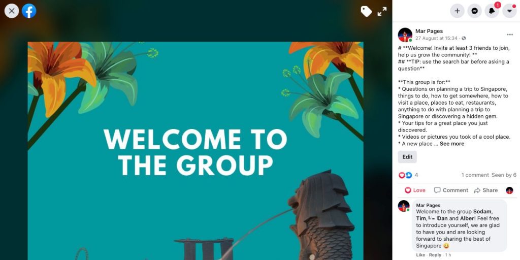 Group Leads welcome message tag example