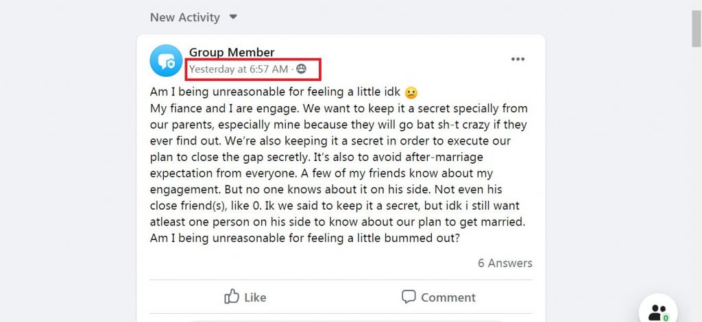 Facebook anonymous post in groups