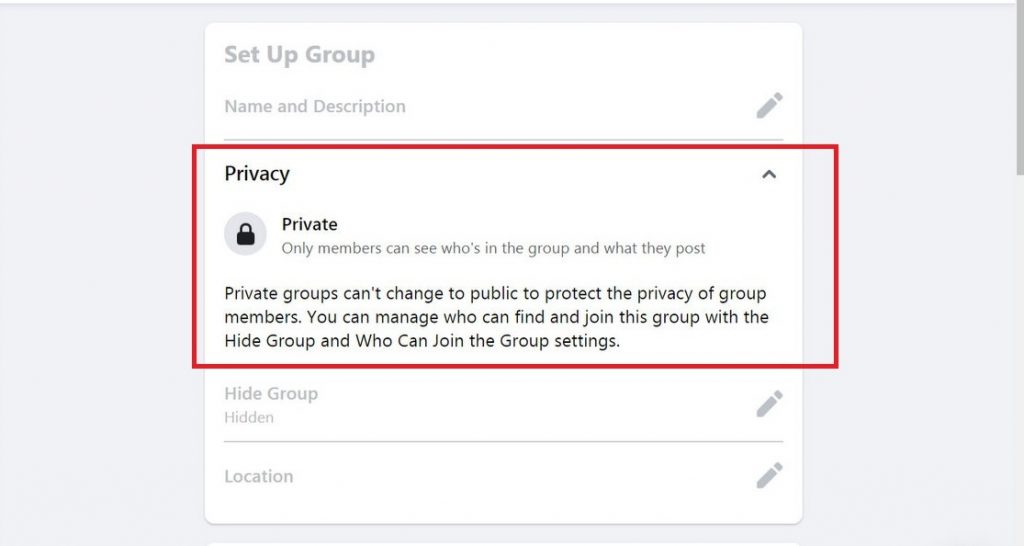Secret group privacy